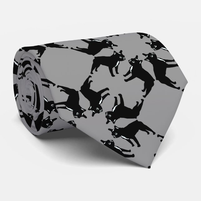 Gravata Bulldog Francês bw (Rolled)