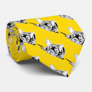 Gravata Bulldog francês preto, branco, amarelo