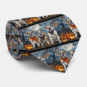 Gravata Bulldog Halloween Assustador