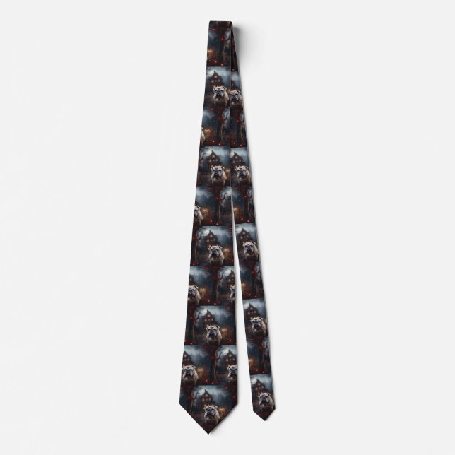 Gravata Bulldog Halloween Scary (Frente)