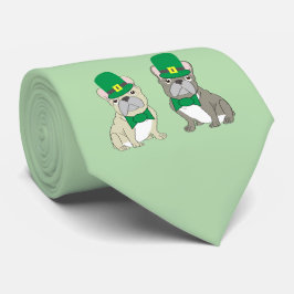 Gravata Bulldogs Franceses do Dia de São Patrício