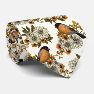Gravata Bullfinch nas florais do outono 2