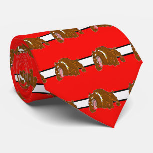 Gravata Bulls Sports Team Red White Necktie
