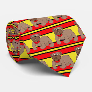 Gravata Bulls Sports Team Red Yellow Nectie