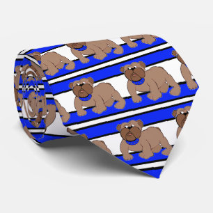 Gravata Bulls Sports Team White Blue Necktie