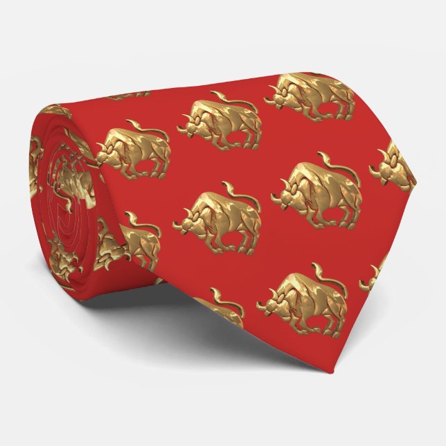 Gravata Bulls Team Mascot Futebol Necktie (Rolled)