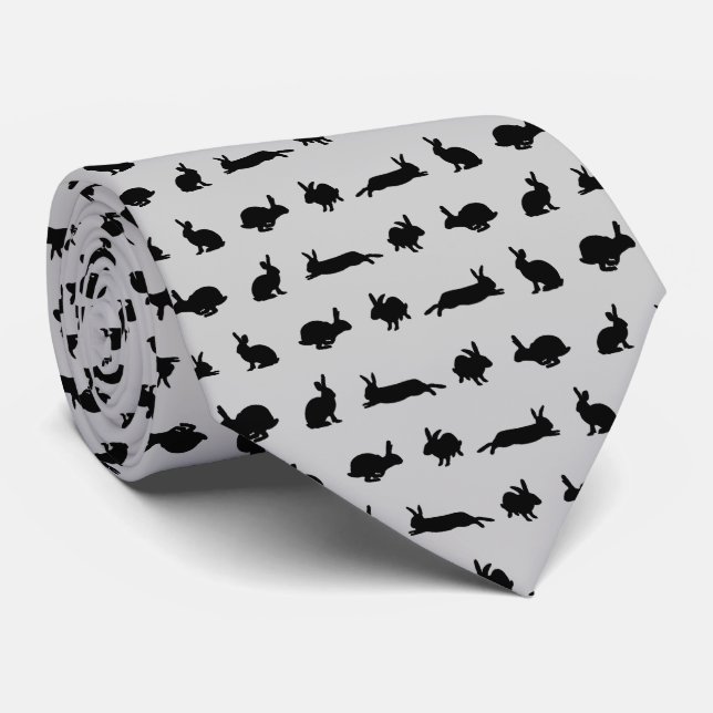 Gravata Bunny Frenzy (Cinza Claro) (Rolled)