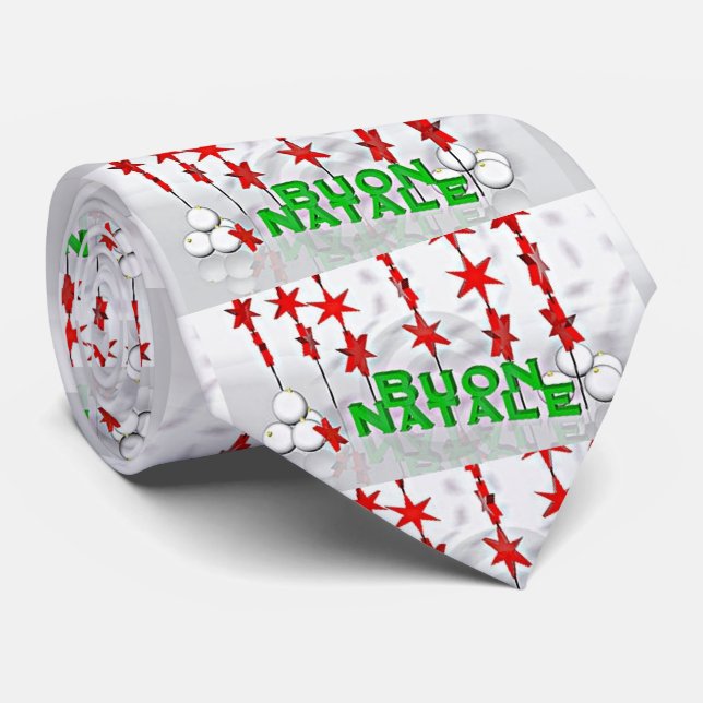 GRAVATA "BUON NATALE" TIE DE NATAL ITALIANO PARA ELE (Rolled)