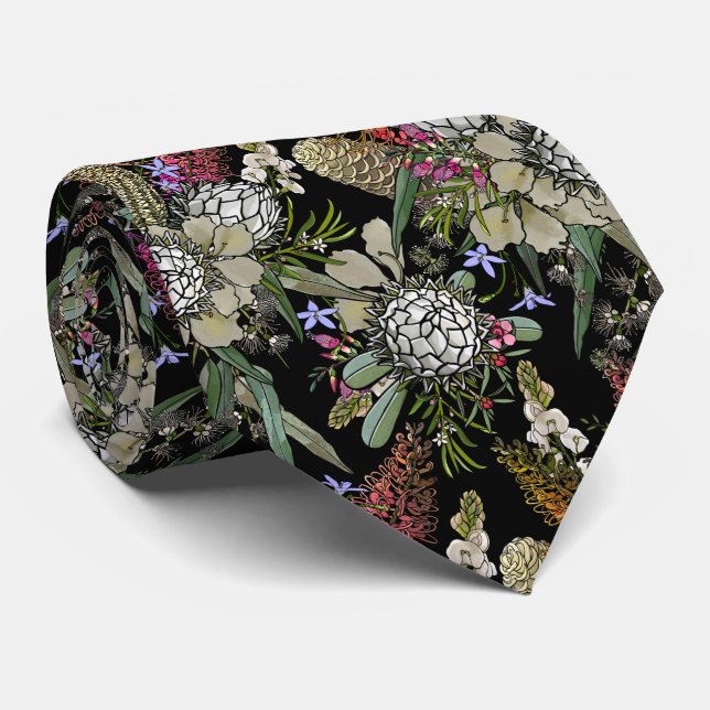 Gravata Buquê de Flor de Bush Selvagem - Protea & Greville (Rolled)