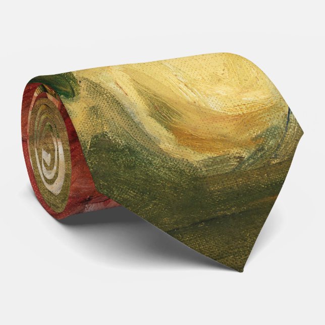 Gravata Buquê de Rosas por pintura impressionista do Renoi (Rolled)