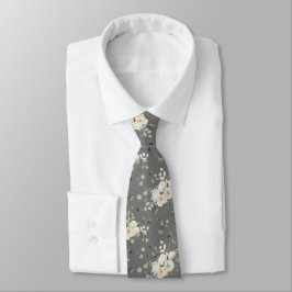 Gravata Buquê Floral de Casamento Branco de Grooms nas Cin