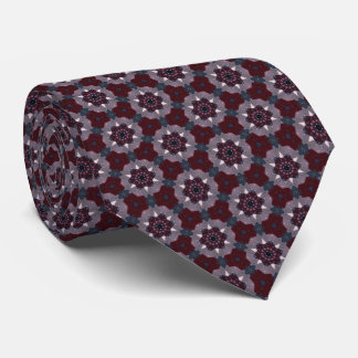 Gravata Burgundy and Gray Quilt Print Neck Tie