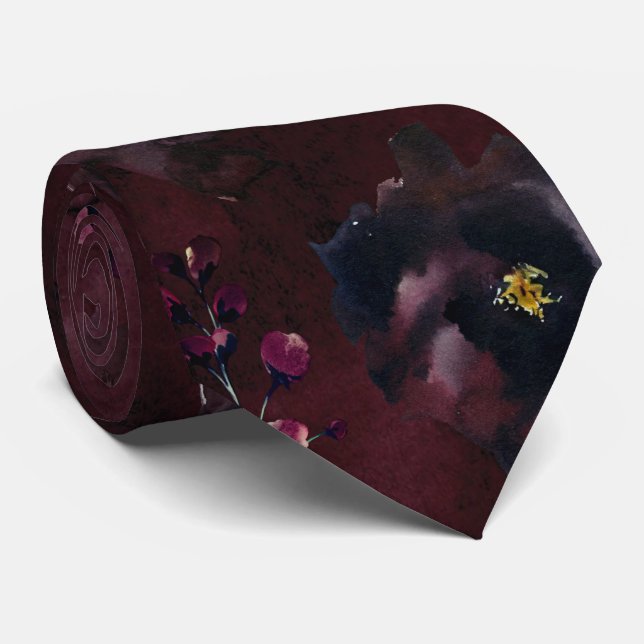Gravata Burgundy Bordeaux Elegant Wedk Tie (Rolled)
