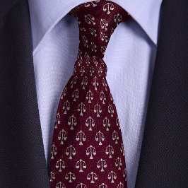 Gravata Burgundy Scales of Justice Lawyer
