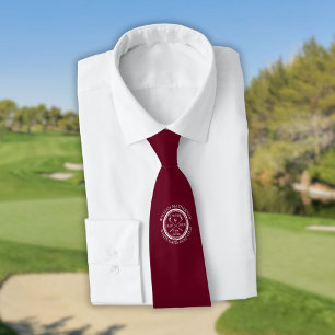 Gravata Burgundy Vermelho Personalizado Hole in One de Gol