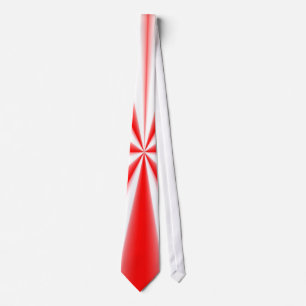 Gravata Burst solar listrado vermelho e branco