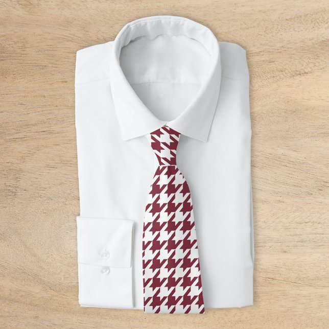 Gravata Burundia e White Classic Houndstooth (Criador carregado)