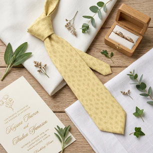 Gravata Buttercream Micro Paisley Casamento Champanhe