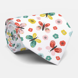 Gravata Butterfly And Floral Pattern 
