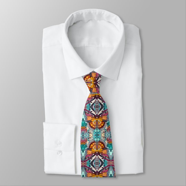 Gravata Butterfly e Medallion Batik Padrões em Laranja (Amarrado)