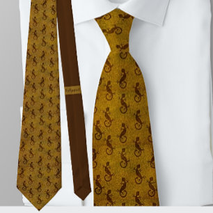 Gravata Butterscotch Brown Chameleon NeckTie