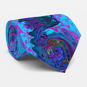 Gravata Cabeça Abstrato retroativa azul e roxa