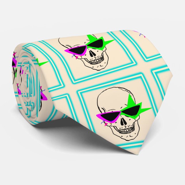 GRAVATA CABEÇA DE CRÂNIO ESTILO 80 (Rolled)