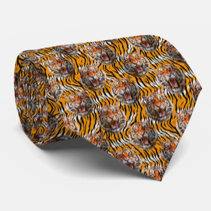 Gravata Cabeça De Tigre Na Pele De Tigre Design