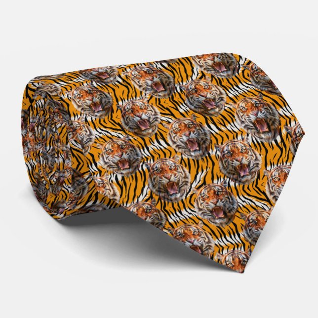 Gravata Cabeça De Tigre Na Pele De Tigre Design (Criador carregado)