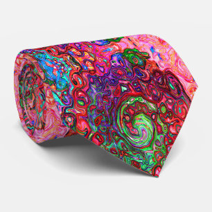 Gravata Cabeça Vermelha De Água Abstrato Retro Líquido