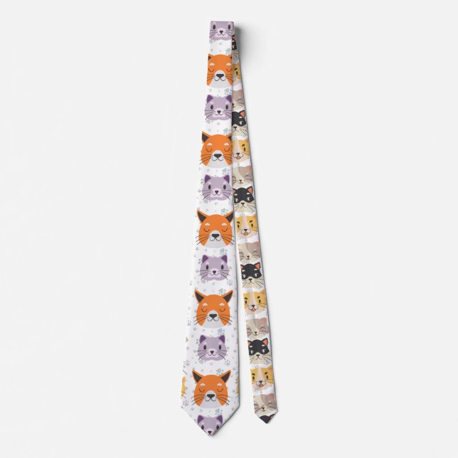 Gravata Cabeças de Gato Bonito 01. NBG (Frente)