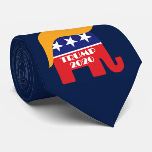 Gravata Cabelo de Donald Trump Logotipo Elefante GOP 2020