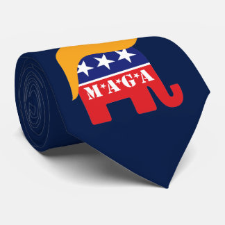Gravata Cabelo de Donald Trump Logotipo Elefante GOP MAGA