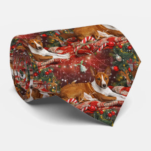 Gravata Cachorro Basenji Natal Festivo