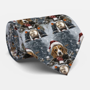 Gravata Cachorro Beagle Pilotando Motocicleta Natal