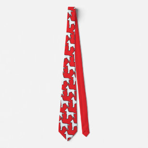 Gravata Cachorro Branco Vermelho 