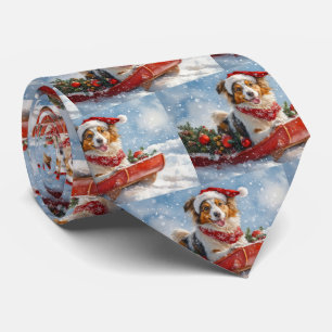 Gravata Cachorro Collie em Sledge Deixe-o nevar no Natal