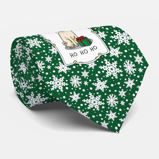 Gravata Cachorro de Papai Noel de Natal (desfiladeiro) (Rolled)