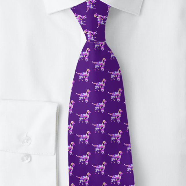 Gravata Cachorro Espanhol Cachorro Espanhol Cachorro Púrpu (Sprocker Purple Tie close up)