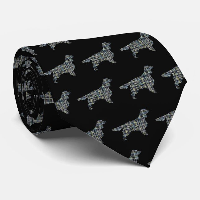 Gravata Cachorro Espanhol Springer Amarelo e Preto (Rolled)