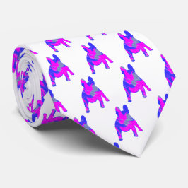 Gravata Cachorro-grande francês Cachorro-branco-rosado-azu