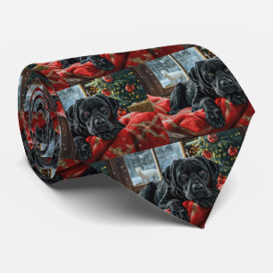 Gravata Cachorro Labrador Preto Natal Festivo