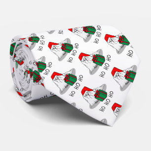Gravata Cachorro Maltês de Natal Santa Hat Engraçado
