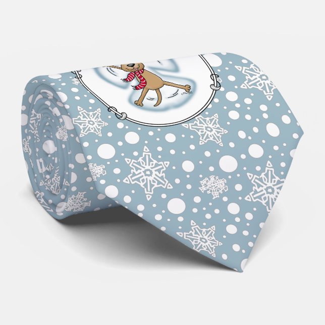 Gravata Cachorro Neve Feriado de Natal Bonito Engraçado (Rolled)