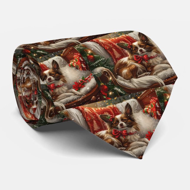 Gravata Cachorro Papillon Natal Festivo (Rolled)