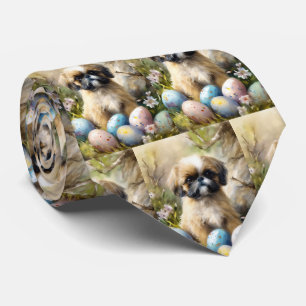Gravata Cachorro Shih Tzu com Ovos de Páscoa Feriado
