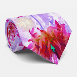 Gravata Cactus Dahlia Vermelho e Rosa Quente