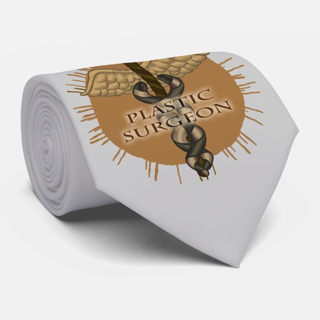 Gravata Caduceu de Cirurgião Plástico (Rolled)
