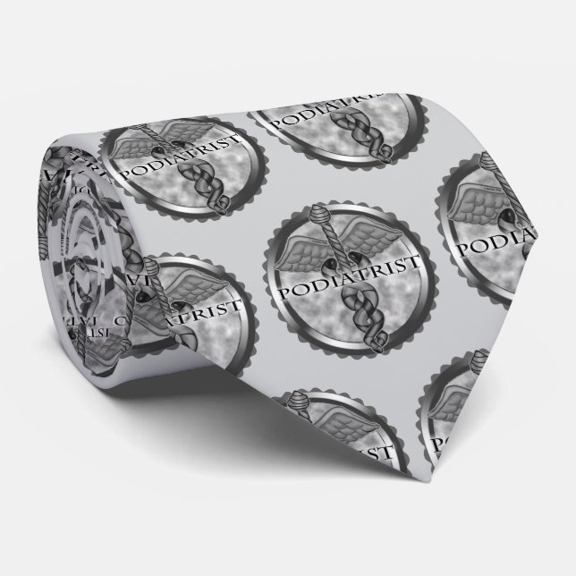 Gravata Caduceu de Podólogo de Prata (Rolled)
