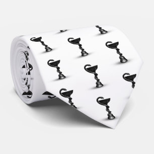 Gravata Caduco Branco da Hygieia Cobra Médica Preta